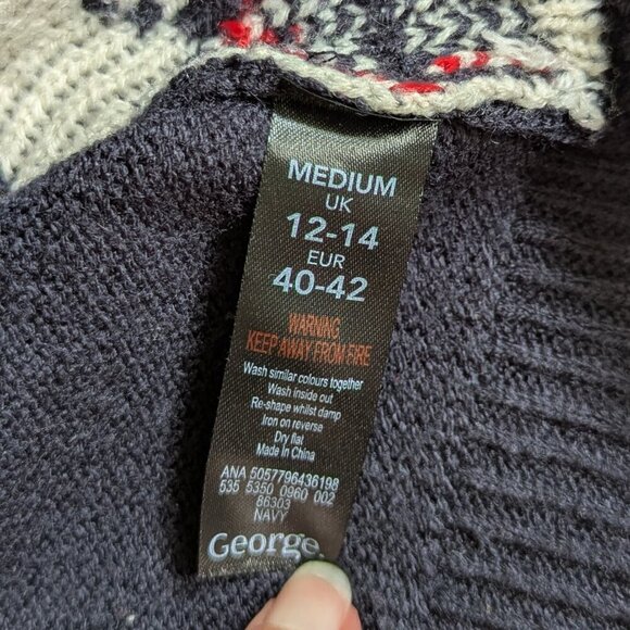 Novelty Women's Christmas Ugly Sweater Size US 8 Dark Navy - Picture 9 of 10